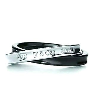 Tiffany & Co Interlocking Silver and Titanium Ring